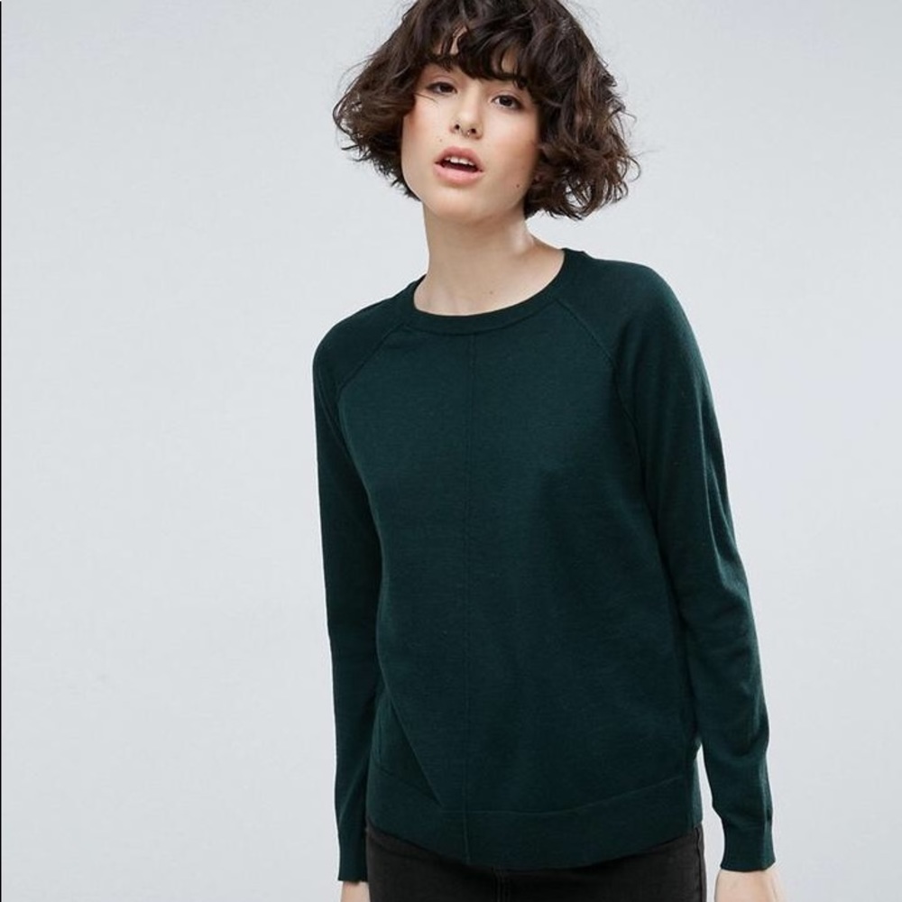 ASOS Boyfriend Sweater Crew Neck (Forest Green)